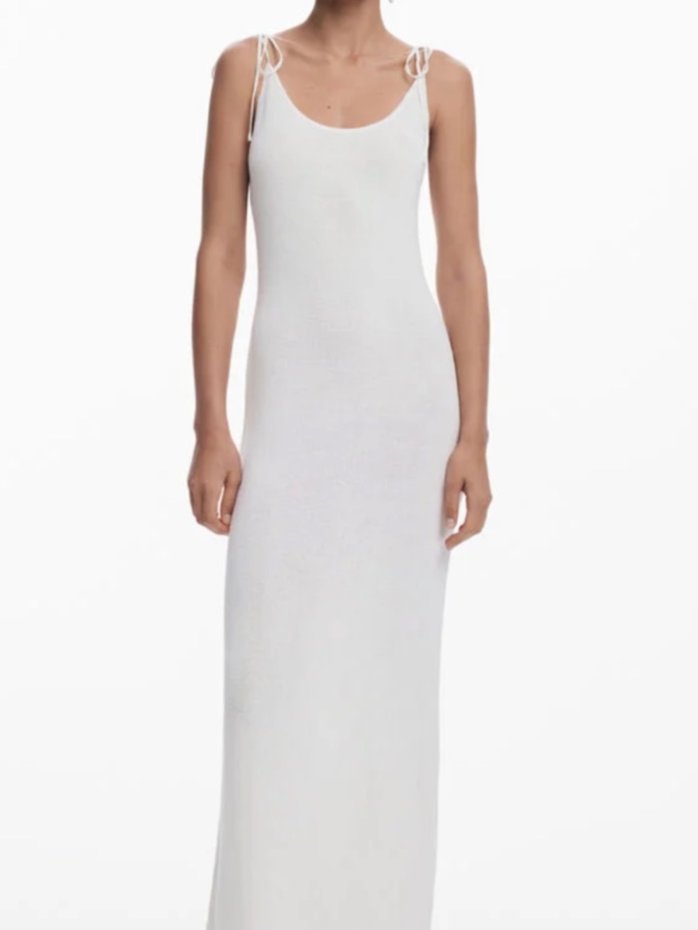 Desigual Cream minimalist maxi Knit dress with Subtle Texture